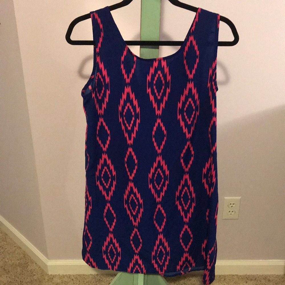 Boutique blue and pink dress